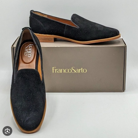 Franco Sarto Women's Black Suede Loafers - Picture 1 of 4